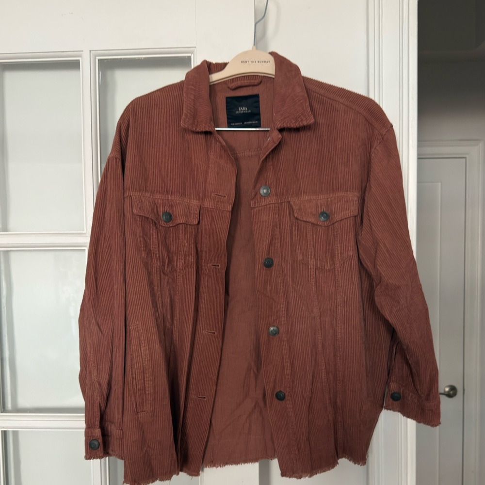 Zara Rust Corduroy Shirt Jacket